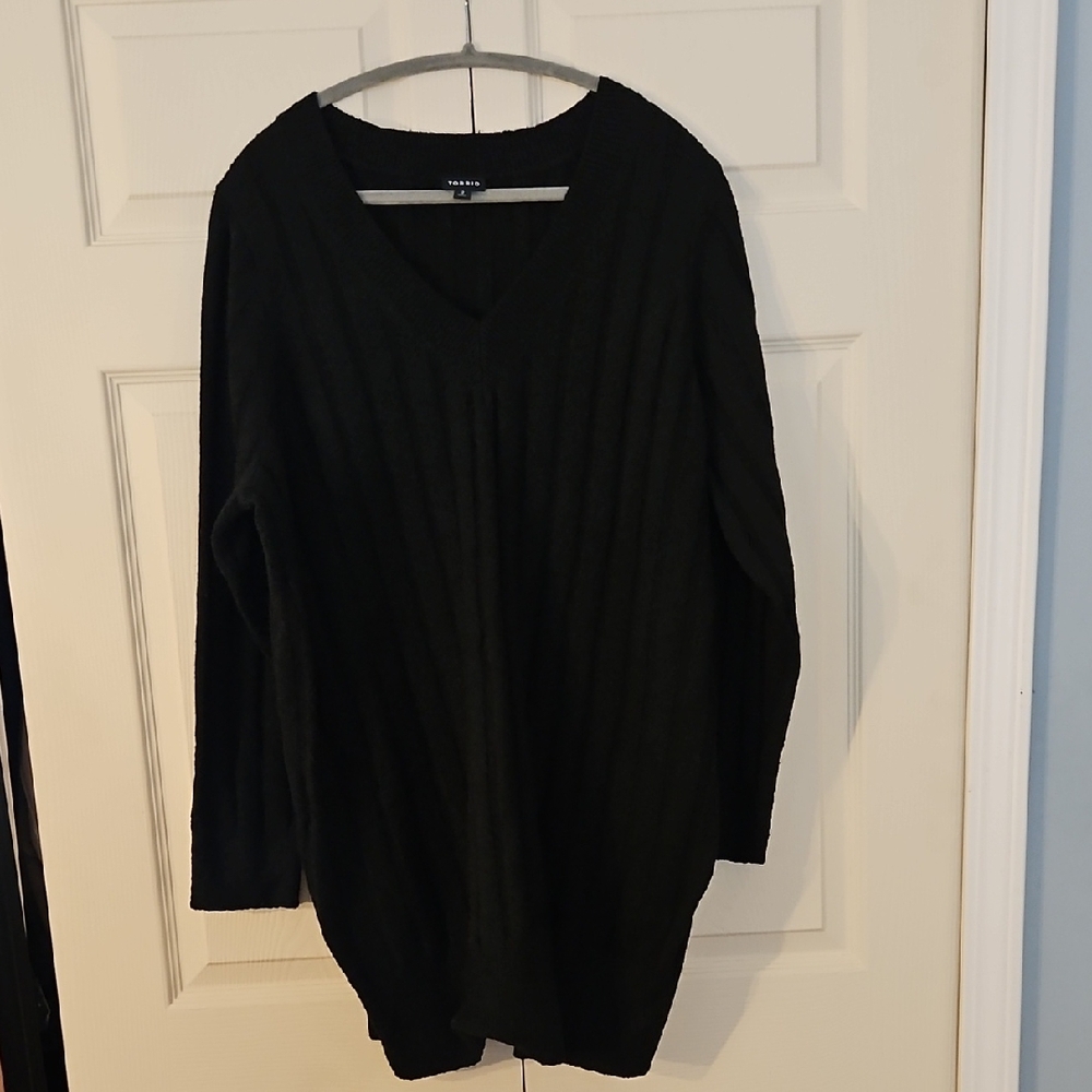 Torrid Black V-Neck Sweater Long Sleeve